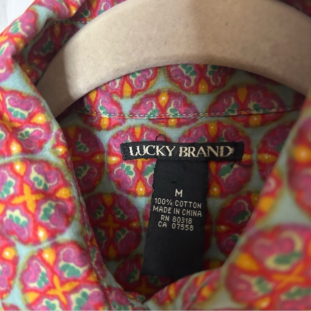 Lucky Brand Vintage Mandala Cotton Blouse Gilmore Girls Y2K - Picture 5 of 10